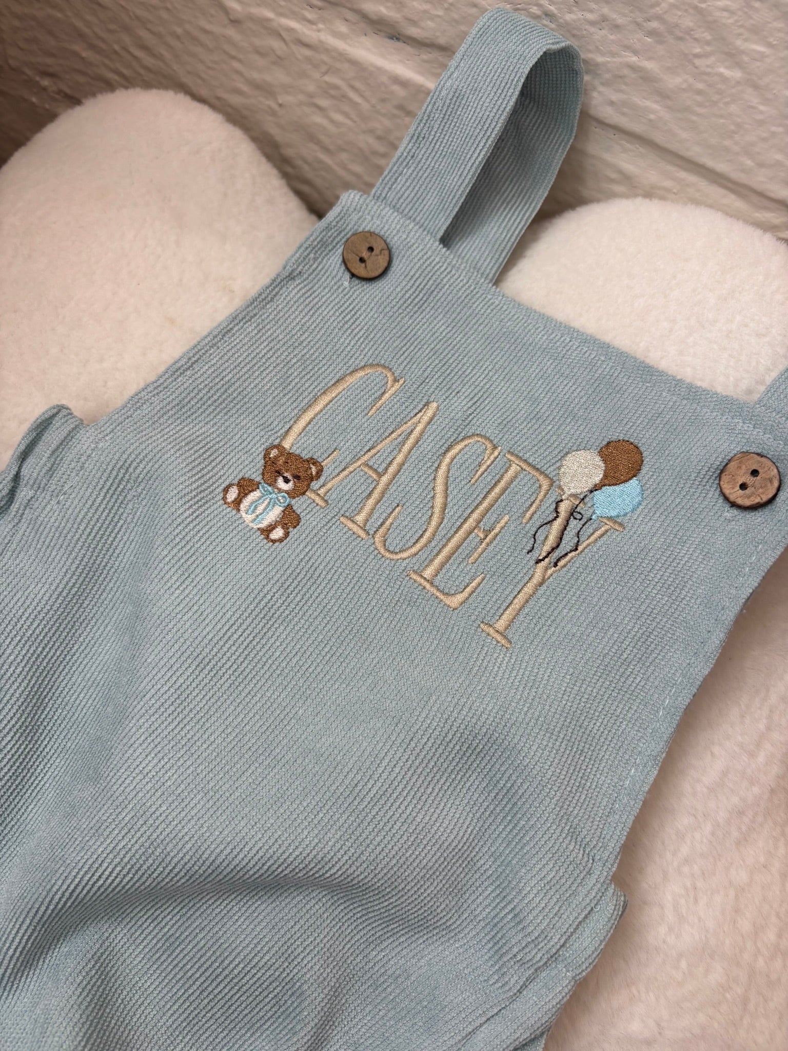 Teddy and Balloon Ribbed Romper