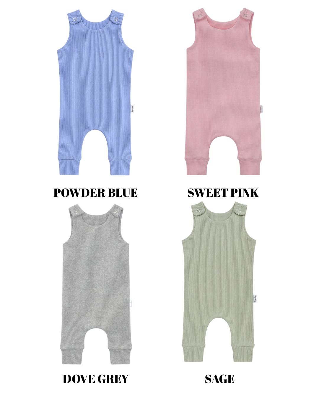 Ribbed Dungaree Rompers